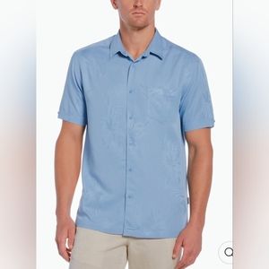 NWOT Cubavera Two-Tone One Pocket Floral Print Shirt (Size XL)